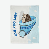 Personalised Christmas Blanket with Hedgehog Design