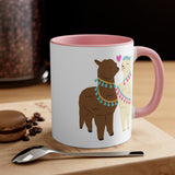 Back of llama mug with two llamas  illustration.