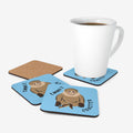 All 4 blue coasters with a mug that's not included.