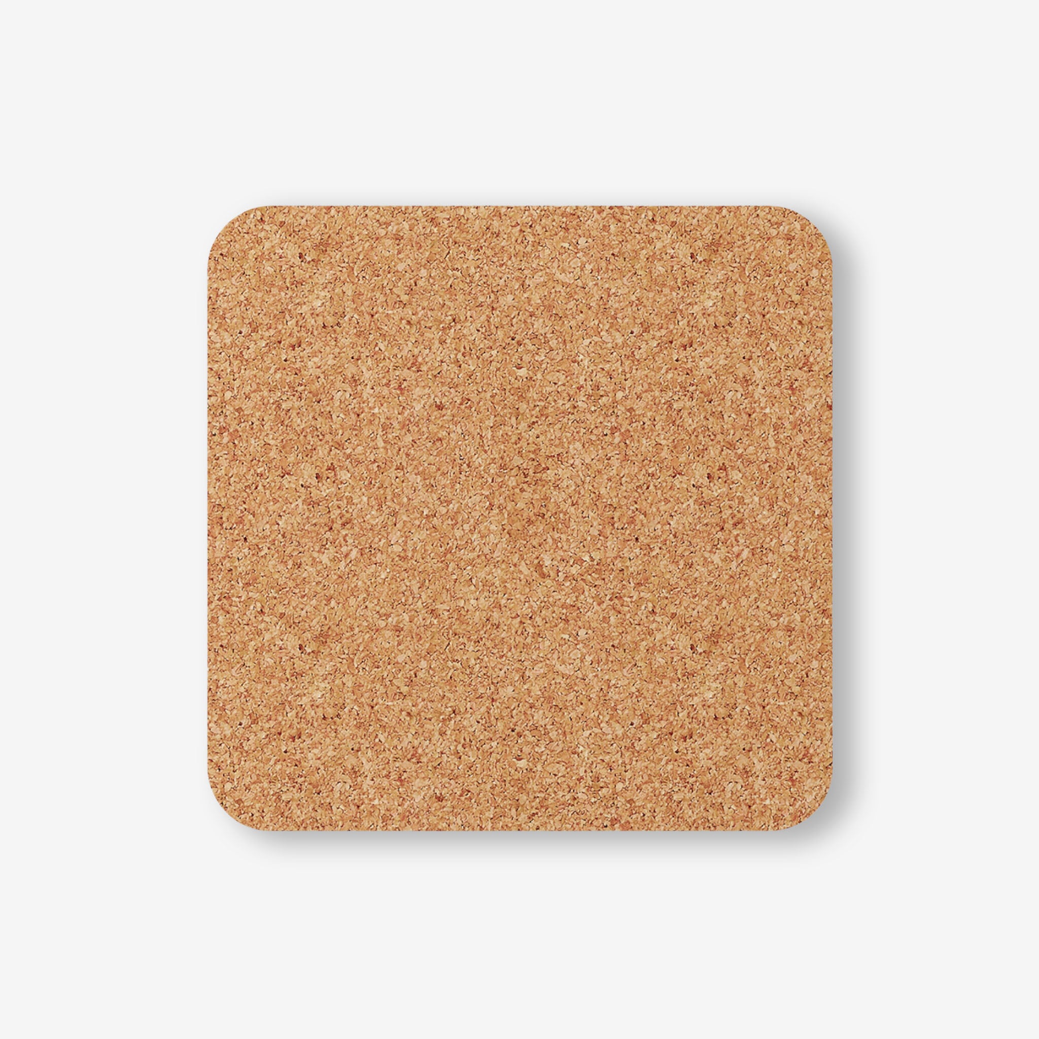 Back of coasters - brown cork plain.