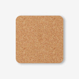 Back of coasters - brown cork plain.