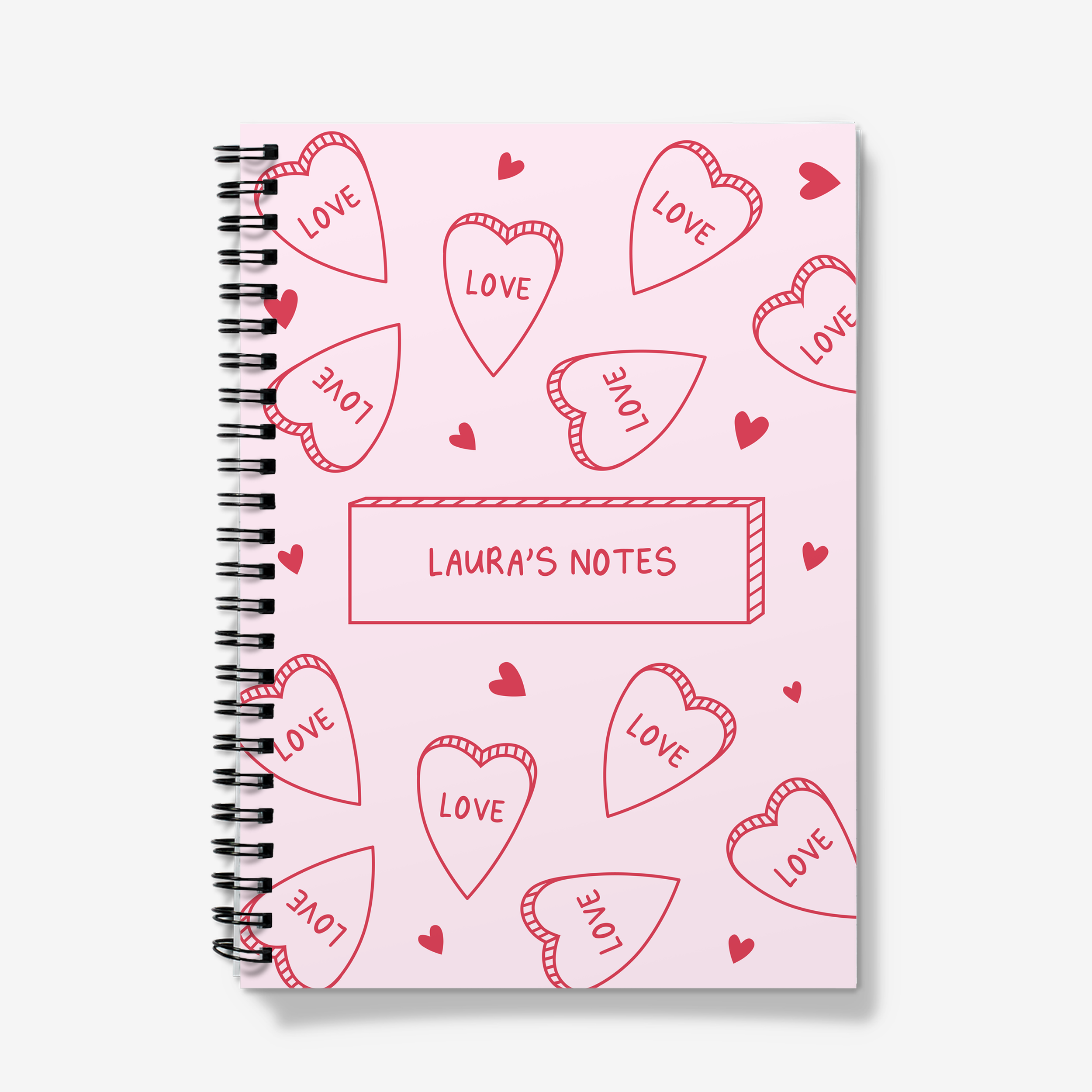 Custom Notebooks Collection - Love Heart Notebook Notebook Front