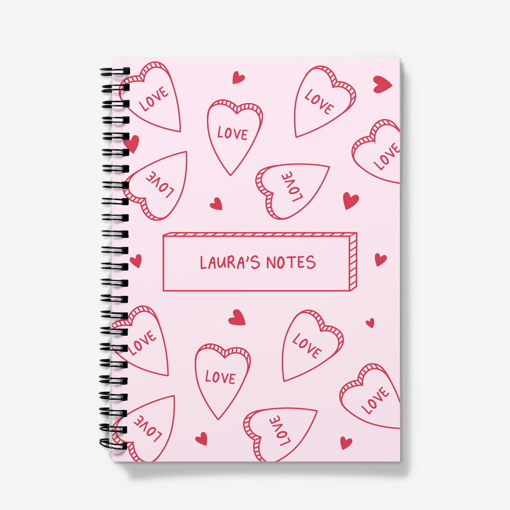 Custom Notebooks Collection - Love Heart Notebook Notebook Front