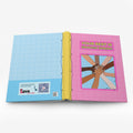Inspirational notebooks collection - pink notebook open.