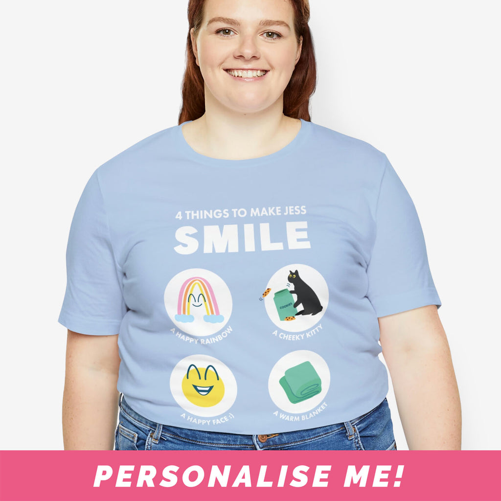 Self care t-shirt with personalised text.