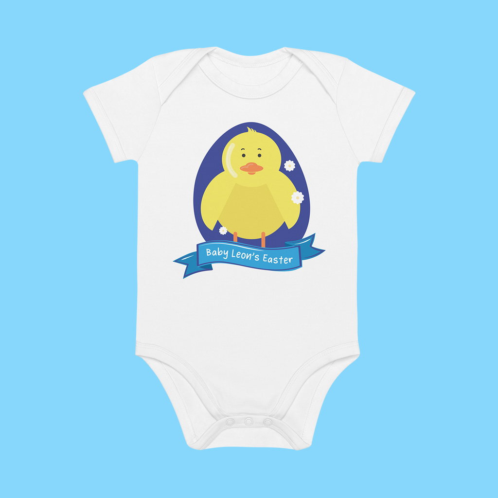 Personalised baby grow - cute Easter duck design