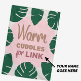 Personalised blankets with names - pink blanket with space to add your name.