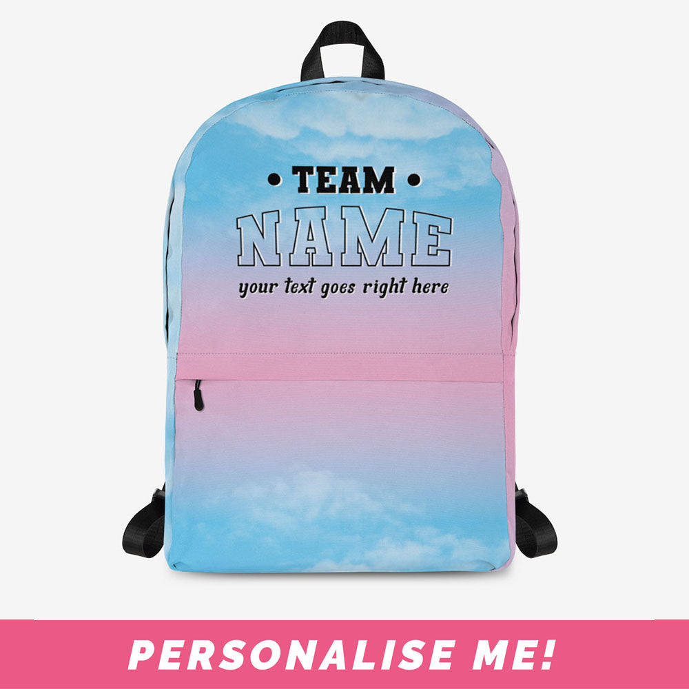 Pink and blue backpack - Y2K backpack with place for personalised text.