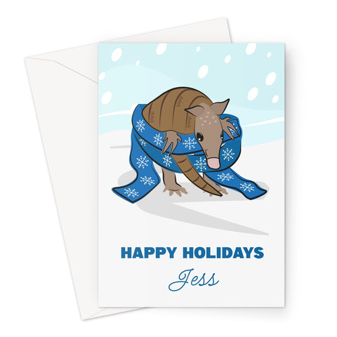 Personalised Christmas Card - Holiday Armadillo