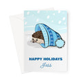 Personalised Christmas Card - Hedgehog Design