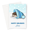 Personalised Christmas Card - Hedgehog Design